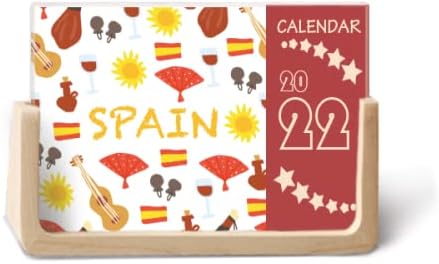 Espanha Flamenco Music Food 2022 Planejador de calendário de mesa de 12 meses