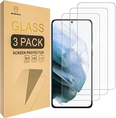 Mr.Shield [3-Pack] projetado para Samsung / Galaxy S21+ 5g [6,7 polegadas] [Impressão digital Compatível] [vidro temperado] [Japan Glass With 9H Drain] Protetor de tela]