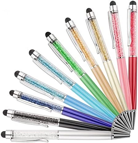 Caneta esferográfica bling caneta de cristal caneta caneta de toque caneta caneta de toque com recarga de reposição Dicas de borracha para iPhone iPad Kindle Touchscreen Dispositivos 3pcs escrevendo caneta
