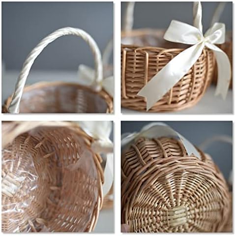 Ylyajy vime tecido cesto de flor manuseio de casamento cestas de cestas de jardim decoração de jardim