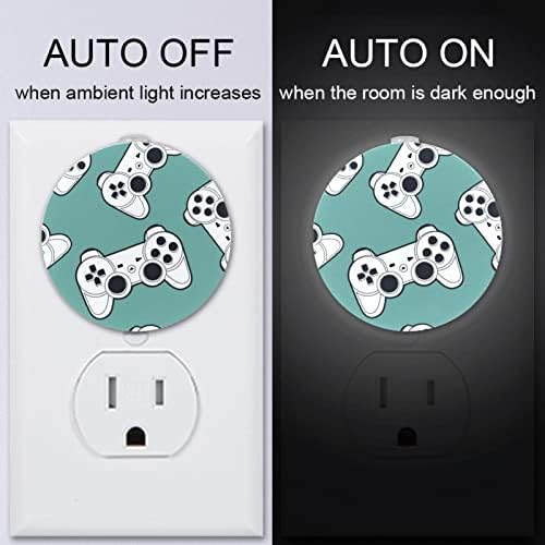 2 Pacote de plug-in nightlight LED Night Light Joystick com sensor do anoitecer para o amanhecer para o quarto de crianças, viveiro, cozinha, corredor