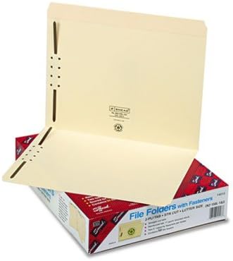 Smead Products - Smead - Pastas, 2 prendedores, abas de corte reto, Carta, Manila, 50/Box - Vendida como 1 caixa