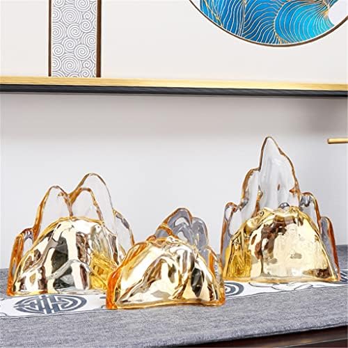 Czdyuf transparente Glass Rockery Decorações pós-moderna sala de modelos de luxo de luxo Decorações suaves Vitura Decorações de sorte (cor: A, tamanho