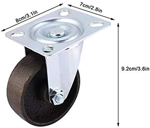 Xzgden Superior Four Rollers de aço de 3 polegadas Rolos rotativos de anel de snap 360 graus Rolos móveis rotativos