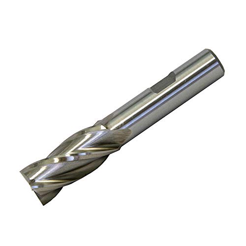 Moinho de extremidade de flauta de 3/4 4, aço de alta velocidade, haste de 1/2 - usado para remover material