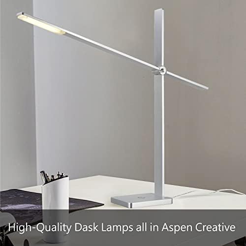 Aspen Creative 40246-42-1, lâmpada de tarefa oval com sombra giratória, latão quente de 2 tons com acabamento