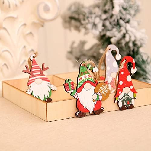 Decorações de Natal Pacote de porta de 12 ornamentos de Papai Noel Pingoração de Árvores de Natal Pingentes