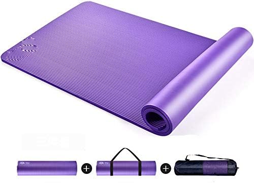 Mat de ioga de 15 mm de espessura, tapete de ioga não deslizante com alça de transporte, material NBR certificado