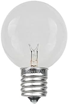 Luzes de novidades incandescentes G30 Globe Substaction Bulbs - bulbos individuais ao ar livre para eventos, festas de férias, pátios e muito mais - base de candelabra de C7/E12, luzes de 5 watts