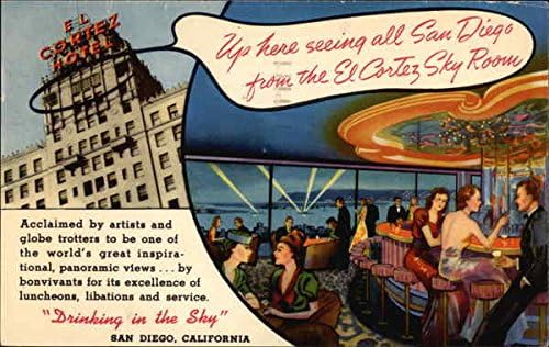 El Cortez Sky Room San Diego, Califórnia CA Original Vintage Post cartão 1947