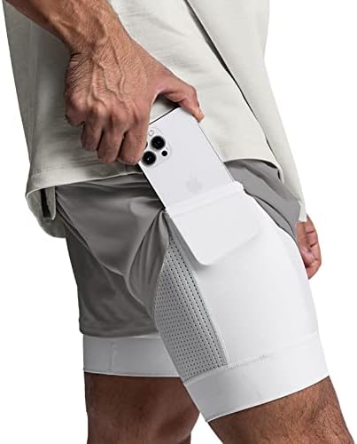 Diotsr Mens 2 em 1 Execução de shorts para homens shorts leves de treinamento rápido de ginástica seca com