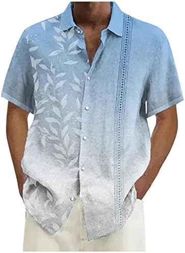 Camisas masculinas Ymosrh Designer de primavera Summer Summer casual linho de linho sólido Camisetas de manga curta soltas