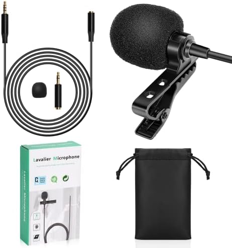 Microfone de lapela Lavalier de grau profissional para Blu C6L 2020 Compatível com telefone iPhone ou