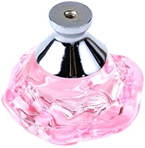 Meus botões de gaveta de rosa de cristal de 1,97 Crystal Knobs rosa -formato rosa Knous e puxa