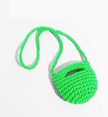 Ditudo Braited Small Telephone Burse for Women Crochet Saddle Bolsa Crossbody Bag colorido mini -bolsa tricô de bolsa