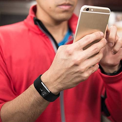Bandas Nahai Compatível com Fitbit Charge 2, Bandas de substituição de silicone suaves Acessórios de pulseiras esportivas ajustáveis ​​para Fitbit Charge 2, homens homens, grandes pequenos