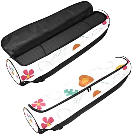 Linda bolsa de transportador de tapete de padronização tropical de verão com alça de ombro de ioga bolsa de ginástica