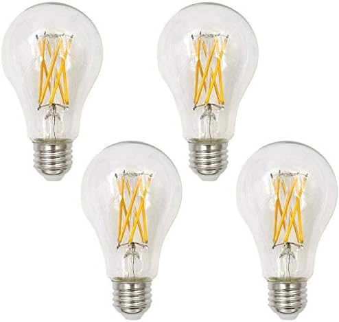 Tesler 75W equivalente Clear 8W LED Filamento Dimmable A21 4-PACK