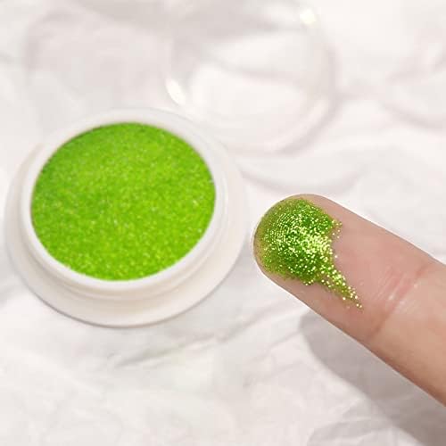1 jarra esmeralda verde cromo prego pó de pó metálico espelho mágico efeito manicure sólida pigmento pó para unhas de gel