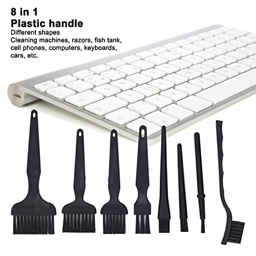 Conjunto de pincel de teclado de computador, manípulo de plástico escovas não estáticas que não raspam cerdas macias 8 em 1 para telefones celulares