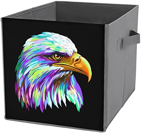Aquarela Bald Eagle Grandes Cubos Bins de armazenamento Caixa de armazenamento Caixa de armazenamento Caixa