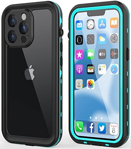 DeWfoam para o iPhone 13 Pro Max Wateropers Case, [Shopfroof] [à prova de poeira] [com protetor de tela] Capa de telefone para iPhone 13 Pro Max, capa de capa de corpo inteiro para iPhone 13 Pro Max 6.7 ''-Teal