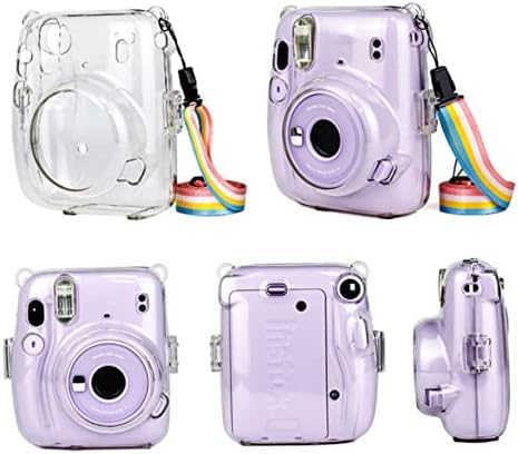 Solustre Clear Case Mini Shell PVC Câmera de transportar bolsa de câmera pequena capa de ombro da câmera Câmera