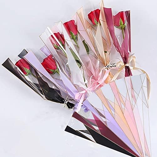 150 contagens /3 cores papel de embrulho de flores de bolsa de embalagem de rosas, suprimentos de buquê de florista, papel floral à prova d'água 17,7 * 5 * 1.6 polegadas