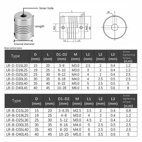 6pcs 6,35 mm a 8mm de acoplamento do eixo L25 × D19 Conector de junta de liga de alumínio do eixo do motor de passo d19 para impressora 3D/máquina de codificador DIY/máquina CNC