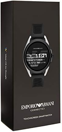 Emporio Armani Men's Smartwatch 3 Touchscreen Aluminium e Rubber Smartwatch, preto e prata-ART5021