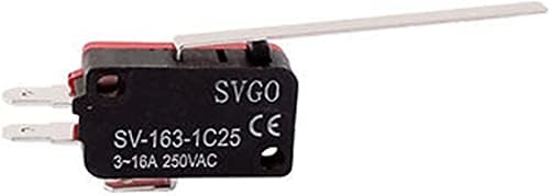 Shubiao Micro-Switches 10pcs Momentar o braço de alavanca de dobradiça reta momentânea 1NO 1NC Micro Limit Switch RED SV-163-1C25