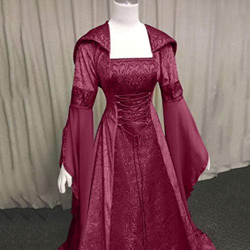 Vestido vintage de Zefotim para mulheres, vestido de fantasia renascentista retro -medieval Cosplay sobre