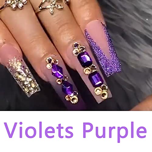4920pcs strass para unhas, violetas de cristal de unhas roxas strass em tamanhos de vários tamanhos