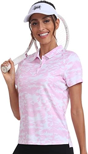 MOFIZ Corte as camisas de pólo de golfe feminino e as mulheres de umidade de umidade de golfe com