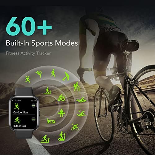 SKG Smart Watch For Men Women Android iPhone, smartwatch com Alexa embutido e Bluetooth Call 1.69 Fitness Tracker com IP68 à prova d'água, mais de 60 esportes, freqüência cardíaca SPO2 Monitor, V7 Pro