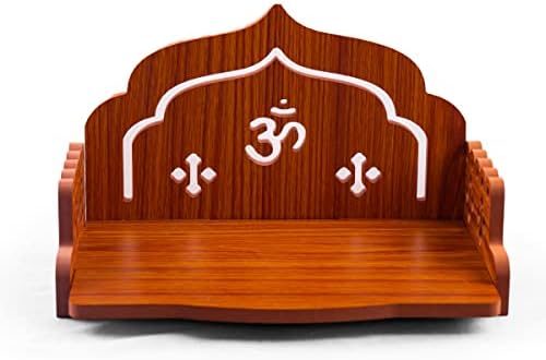 Mesa suspensa de parede do templo de madeira Top Pooja Mandir God Stand prateleira para o escritório em casa e presentear