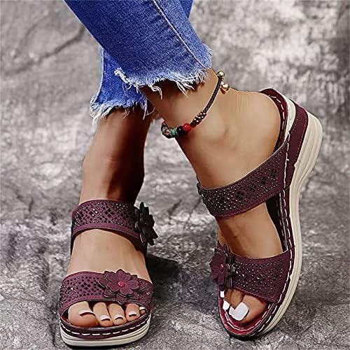 Sandálias de USyfakgh para mulheres mulheres massas de moda de casal de linho em slides sapatos de praia em casa