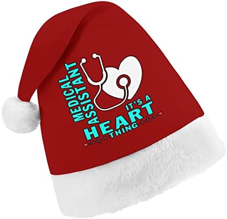 Medical Assistant Heart Christmas Hat Christmas Pless Papai Noel Cap Funny Beanie para a Festa Festiva do Ano Novo de Natal