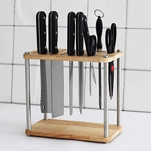 Utensílios de cozinha Suporte de faca perfurado, suporte de faca de madeira maciça, rack de armazenamento