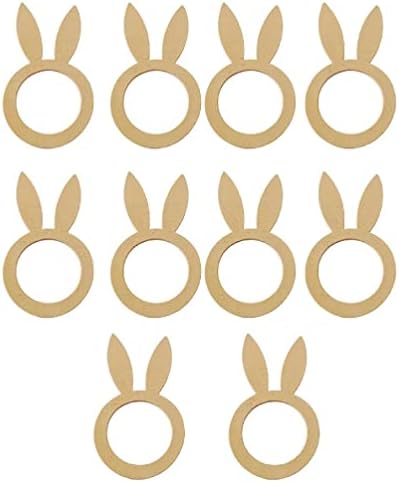 MallDor 10 PCs Material de madeira Buckles de fivelas de tecidos Anéis de tecido servette Buckle Bunny Shap