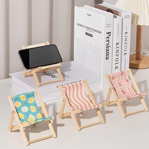 Beavorty Celular Titular Wood and Canvas Beach Deck Cadeira de mesa Stand exibir titulares de cartas de visita
