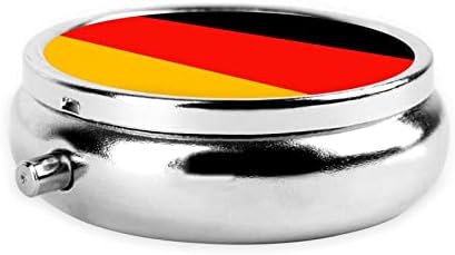 Caixa de comprimidos redondos de bandeira da Alemanha, mini caixa de comprimidos portáteis, adequada para suplemento de óleo de peixe vitamina de pílula