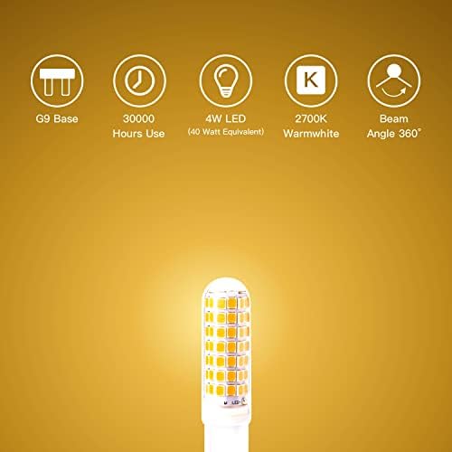 G9 Bulbo LED 4W equivalente a 30W 40W G9 Base BiS de lâmpadas LED lâmpadas LED não-dia Branco 2700k 360 ° ângulo de feixe sem lingue