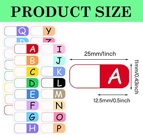 A a Z 26 Letras Index rótulos de índice multicolor guias alfabetinhas A-Z Gabs Divisores Adesivos para 3 Caders