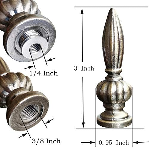 Invesch 2-Pack Bronze Cap Knob Lamp Shade Finial