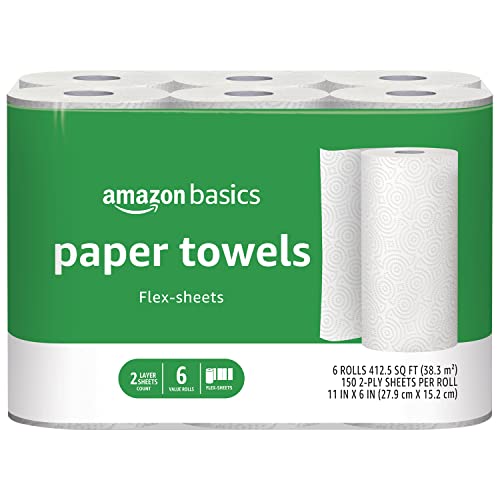 Basics 2-Bly towels, folhas flexíveis, 6 rolos, 12 rolos de valor total