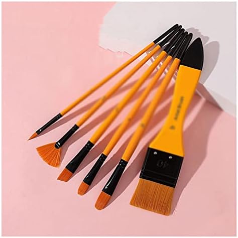Sdfgh 6pcs/conjunto de nylon misto de madeira portador de caneta óleo pincel de tinta acrílica pincel de pincel de pincel de óleo (cor: a, tamanho