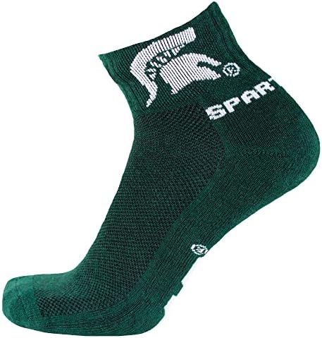 NCAA Michigan State Spartans Men's Quarter Socks, Green
