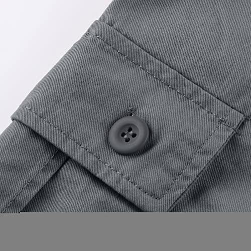 Calças casuais soltas de várias bolsos sólidos masculinos de masculino.