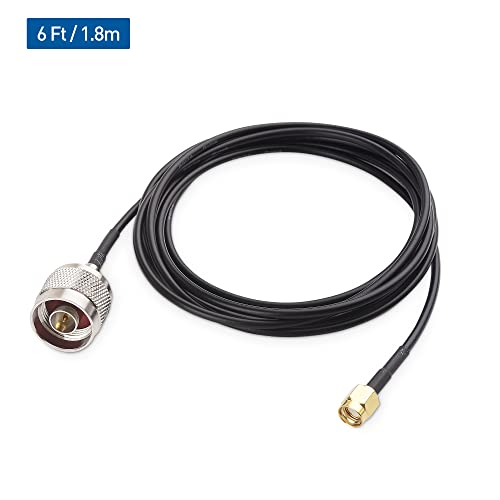 Cable importa RP-sma masculino para n-tipo N Adaptador de cabo coaxial masculino 6 pés em preto